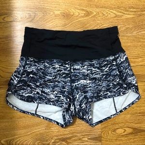 lululemon black and white shorts